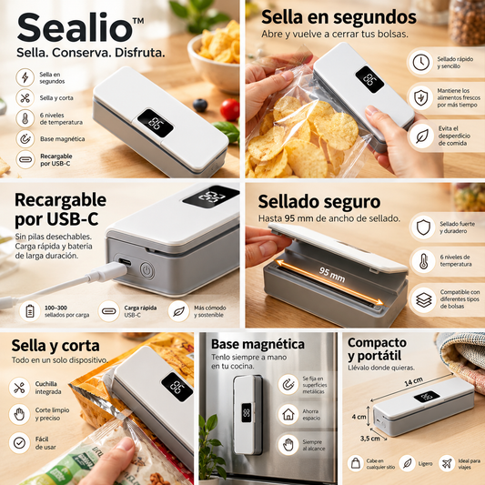 Sealio™ | Sellador de Bolsas Portátil