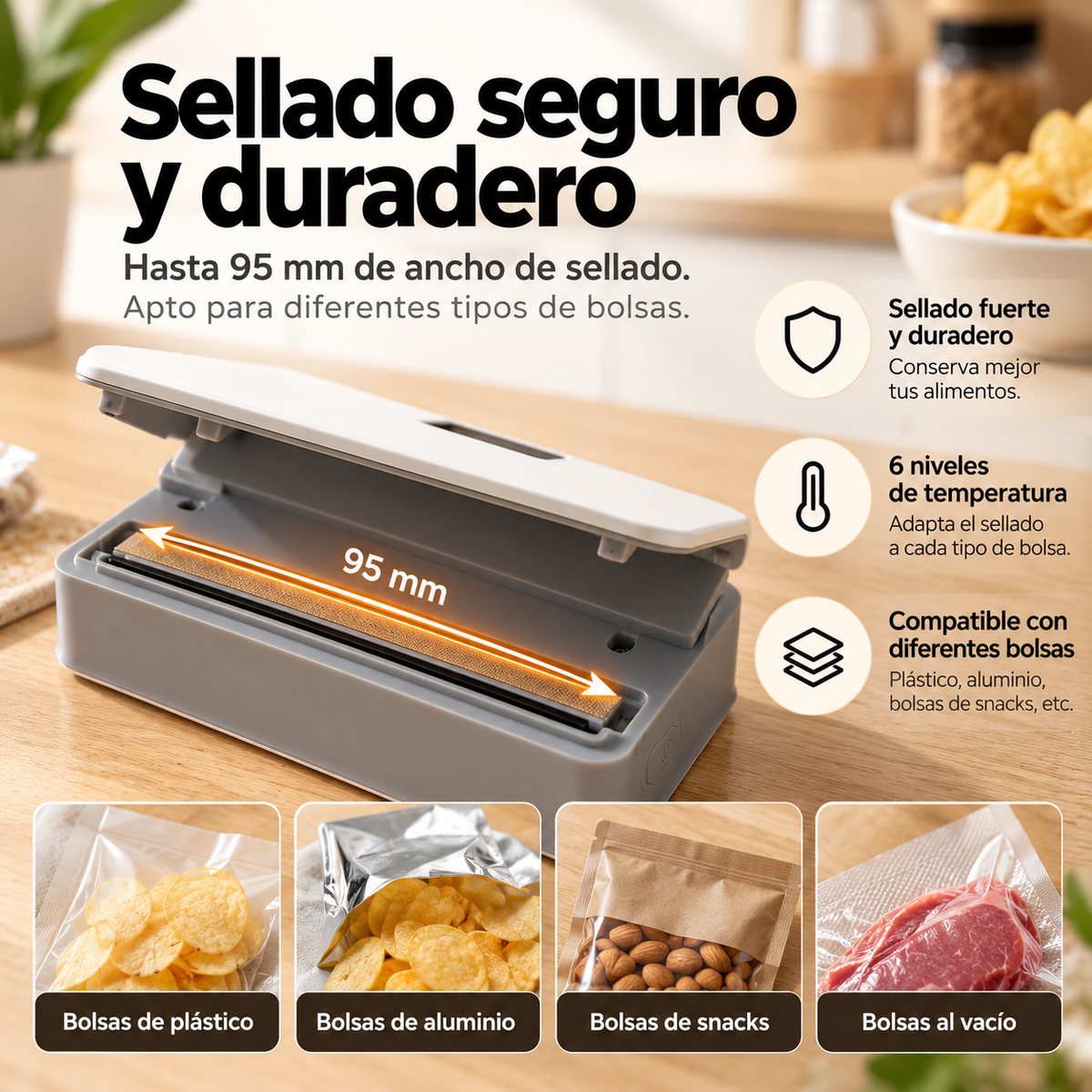Sealio™ | Sellador de Bolsas Portátil
